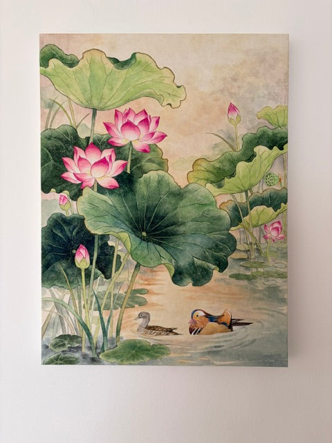 Harmony in Bloom: Lotus & Mandarin Ducks
